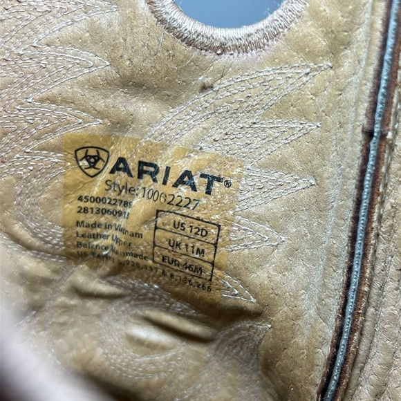 Ariat Men's Heritage Roughstock Oiled Brown Rowdy Square Toe Buckaroo Boots - 12 - Picture 6 of 9